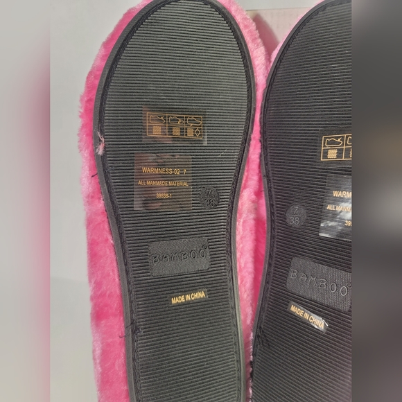 Women's Fur Comfy Fashion Slingback Sandal Slides Hot Pink Size 7 - Picture 7 of 7